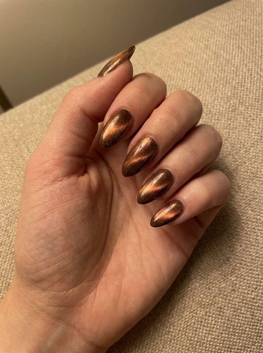 Bronze Cat Eye Nägel